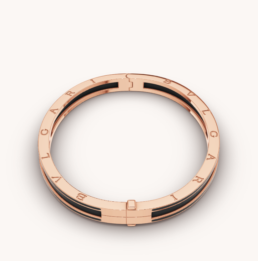 [Ornora Jewelry]ZERO 1 PINK GOLD WITH MATTE BLACK CERAMIC BRACELET
