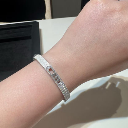 [Ornora Jewelry]Move Noa Ciselé half pavé bangle