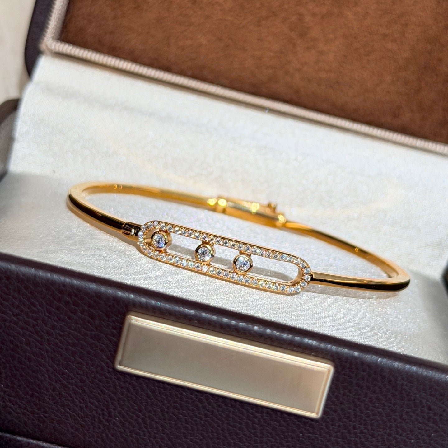 [Ornora Jewelry]Move Pavé Diamond Bangle Bracelet M