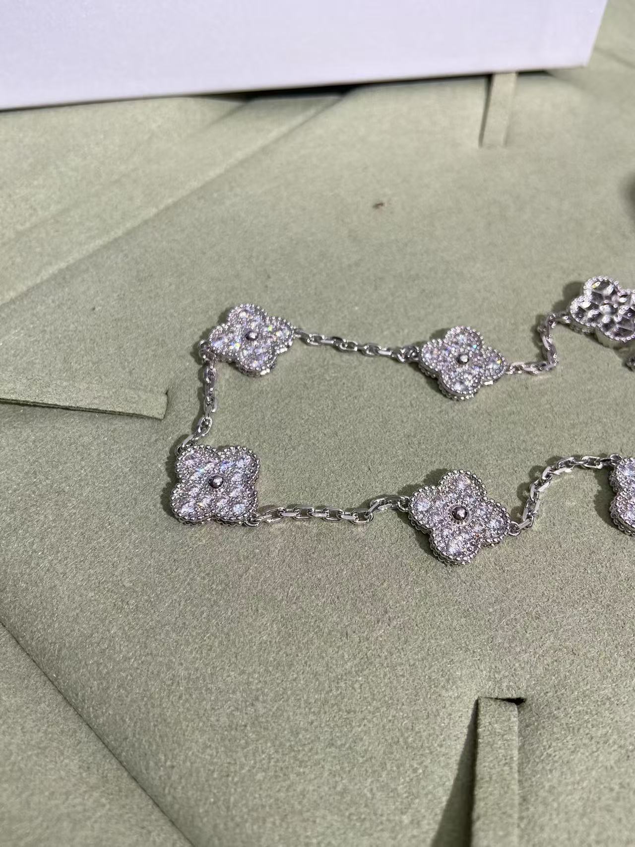 [Ornora Jewelry]CLOVER 10 MOTIFS  FULL DIAMOND NECKLACE