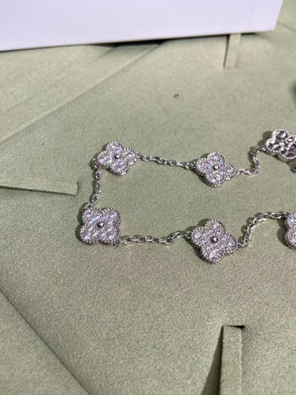 [Ornora Jewelry]CLOVER 10 MOTIFS  FULL DIAMOND NECKLACE