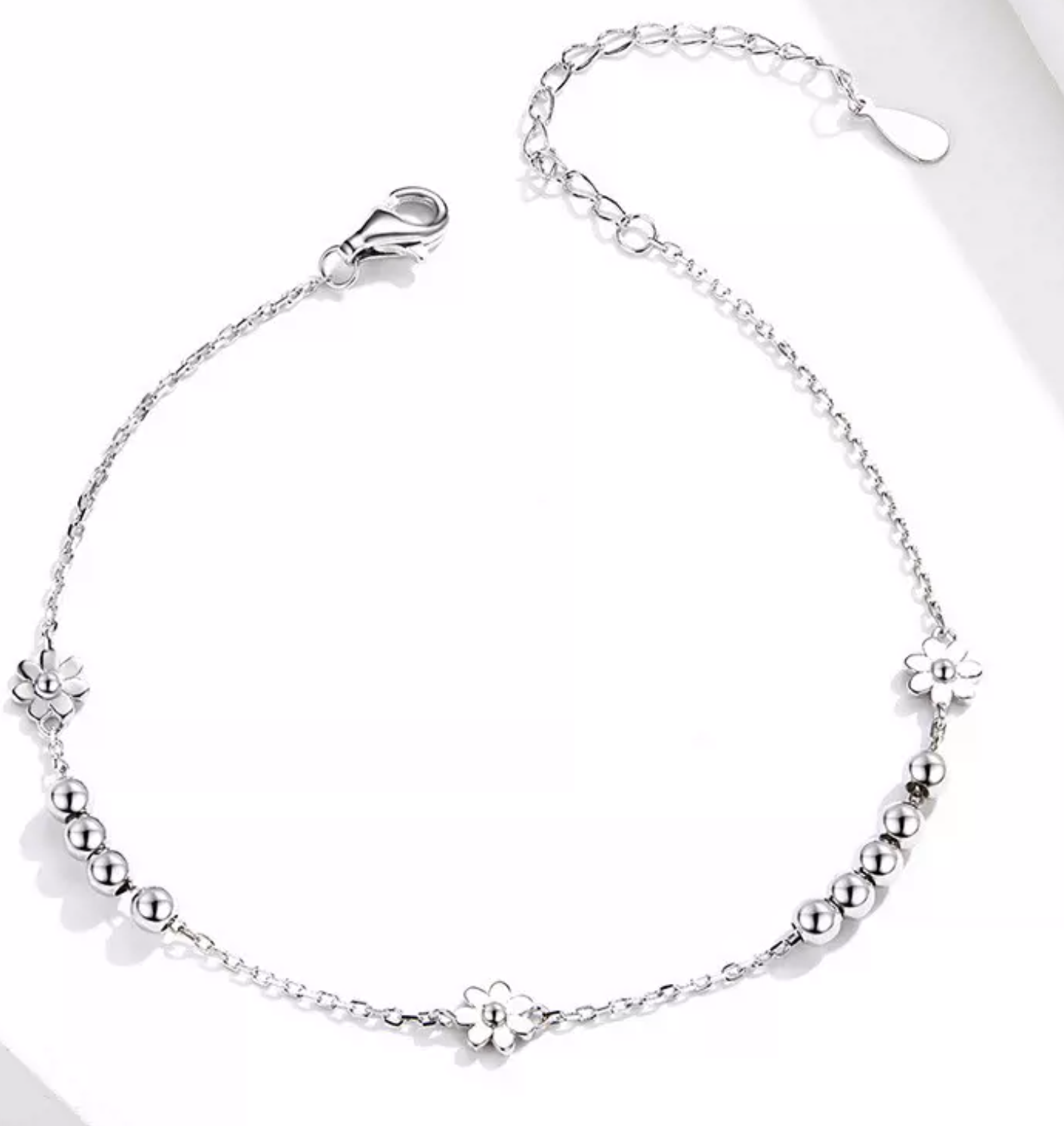 Platinum bead bracelet