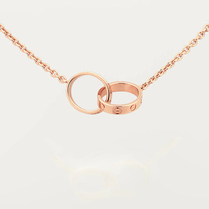 [Ornora Jewelry]LOVE DOUBLE RING NECKLACE
