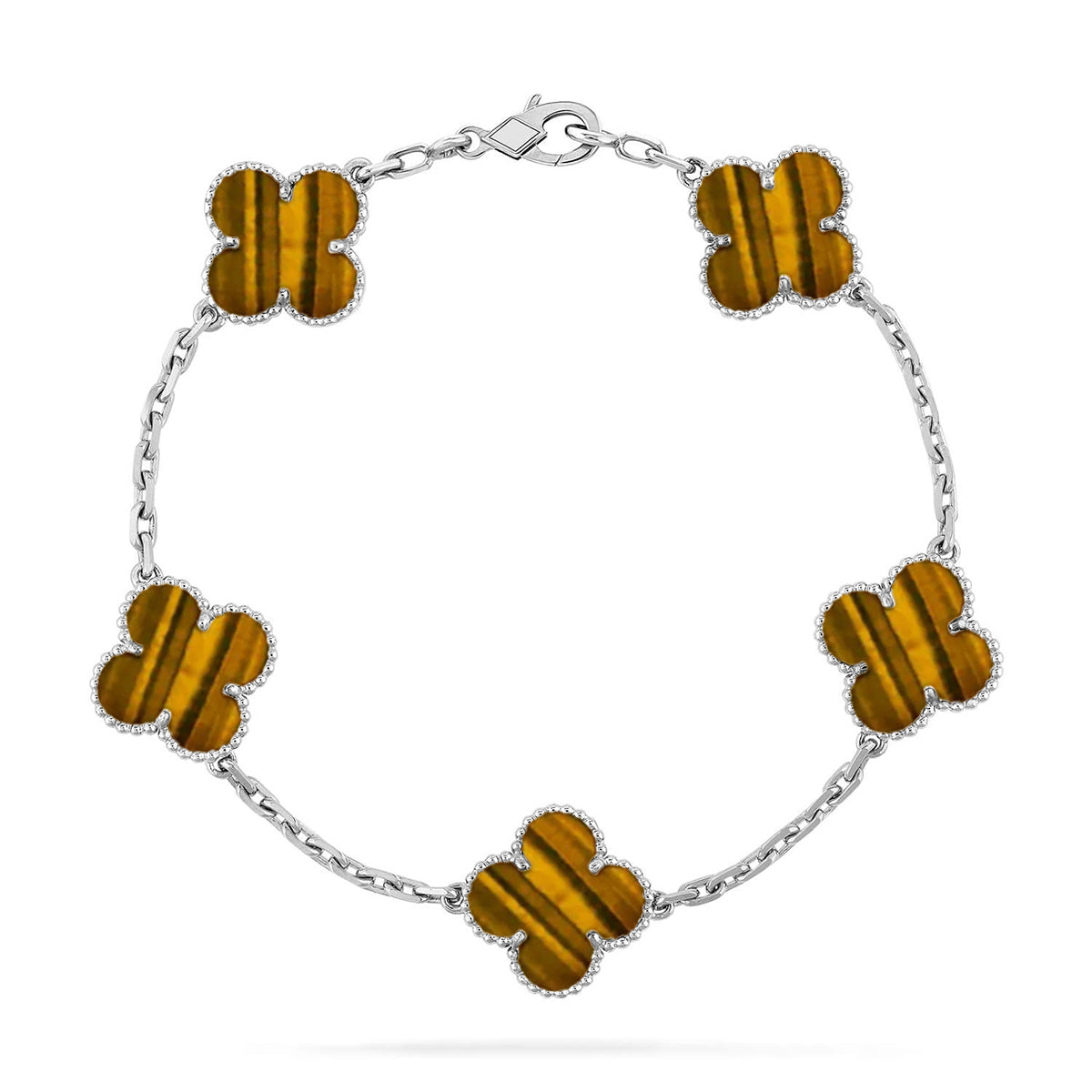 [Ornora Jewelry] CLOVER 5 MOTIFS TIGER EYE BRACELET COLLECTION