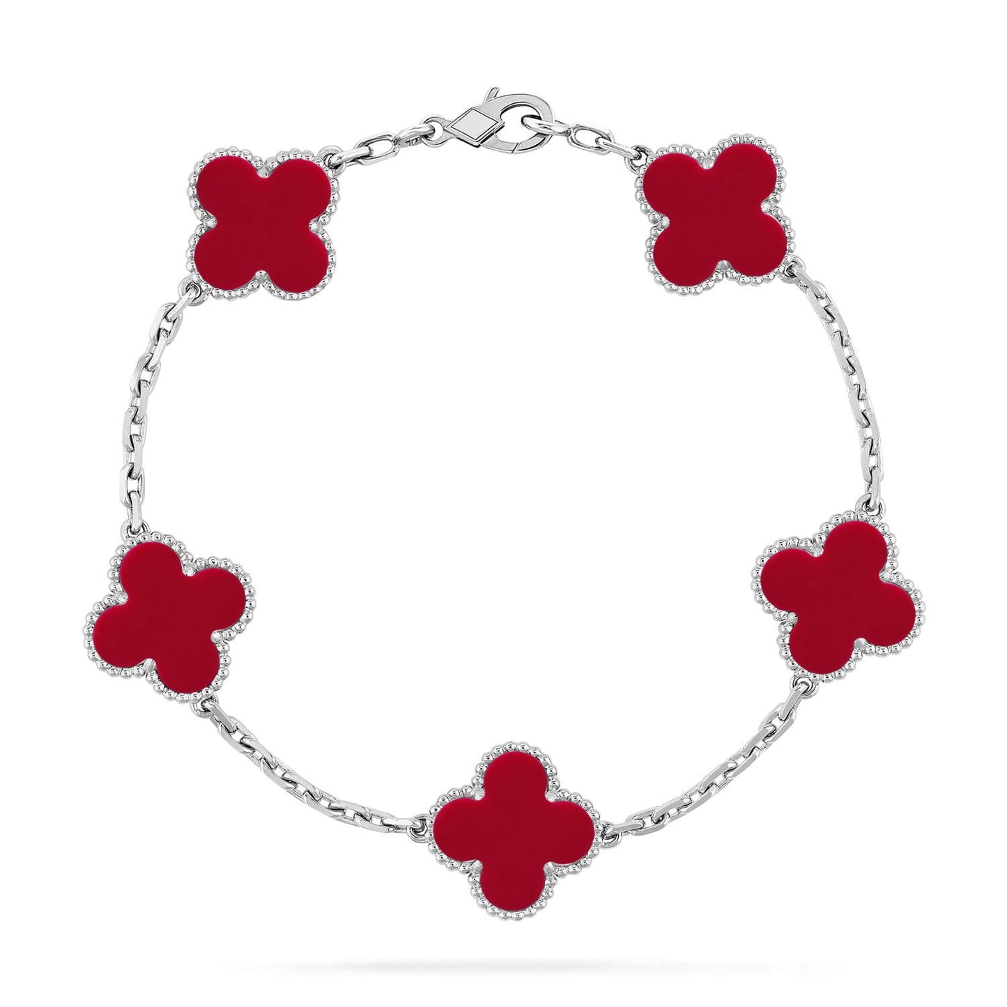 [Ornora Jewelry] CLOVER 5 MOTIF RED CORNELIAN BRACELET COLLECTION