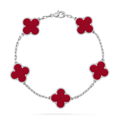 [Ornora Jewelry] CLOVER 5 MOTIF RED CORNELIAN BRACELET COLLECTION