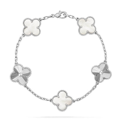 [Ornora Jewelry]CLOVER WHITE PEARL MOP 5 MOTIF BRACELET COLLECTION