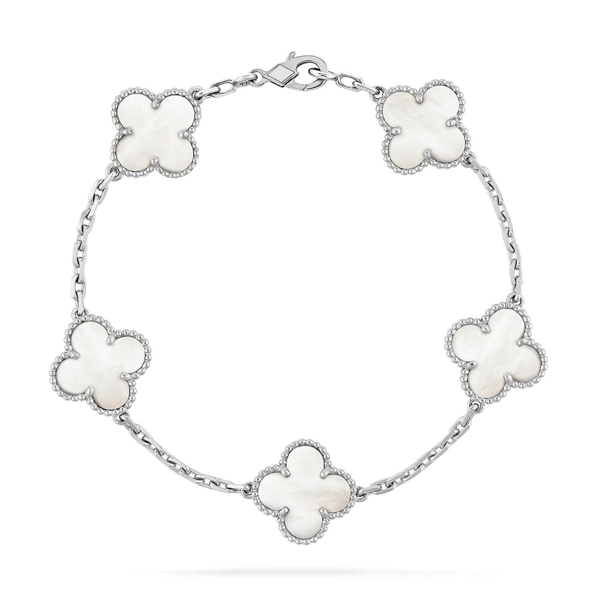 [Ornora Jewelry]CLOVER WHITE PEARL MOP 5 MOTIF BRACELET COLLECTION