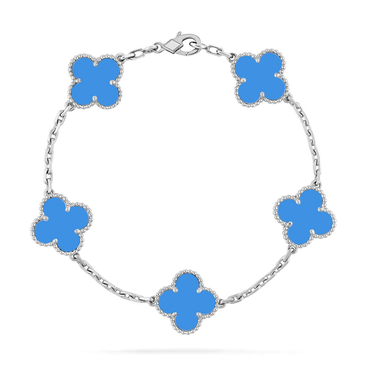 [Ornora Jewelry] CLOVER 5 MOTIF BLUE AGATE BRACELET COLLECTION
