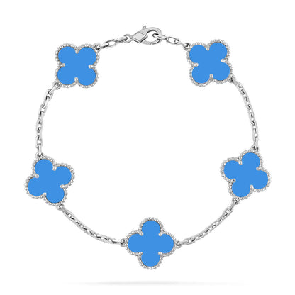 [Ornora Jewelry] CLOVER 5 MOTIF BLUE AGATE BRACELET COLLECTION