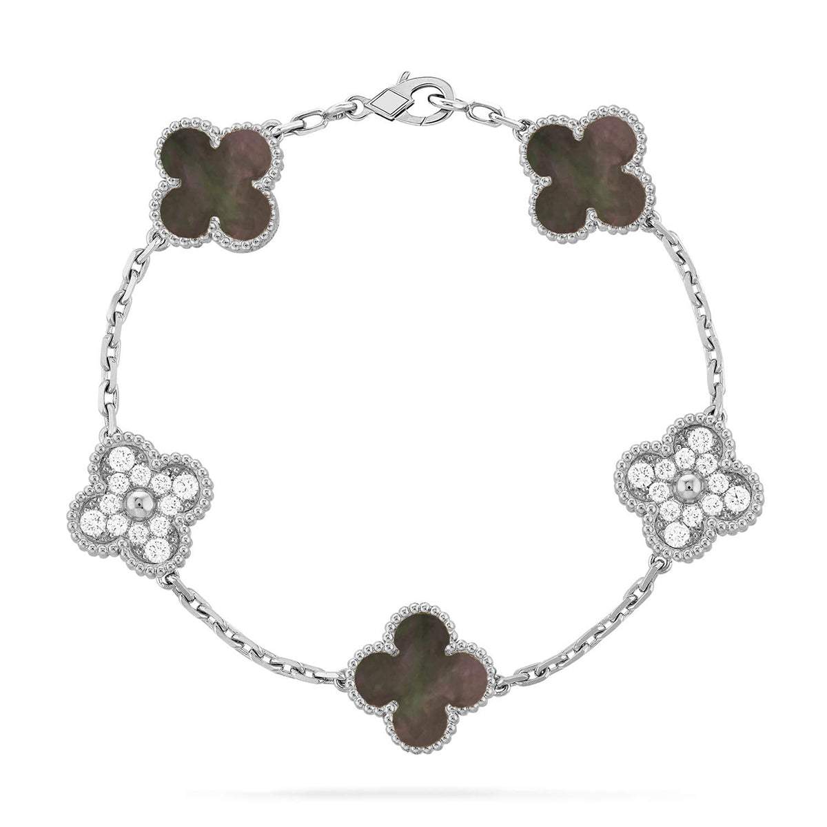 [Ornora Jewelry] CLOVER 5 MOTIF GRAY MOP BRACELET COLLECTION
