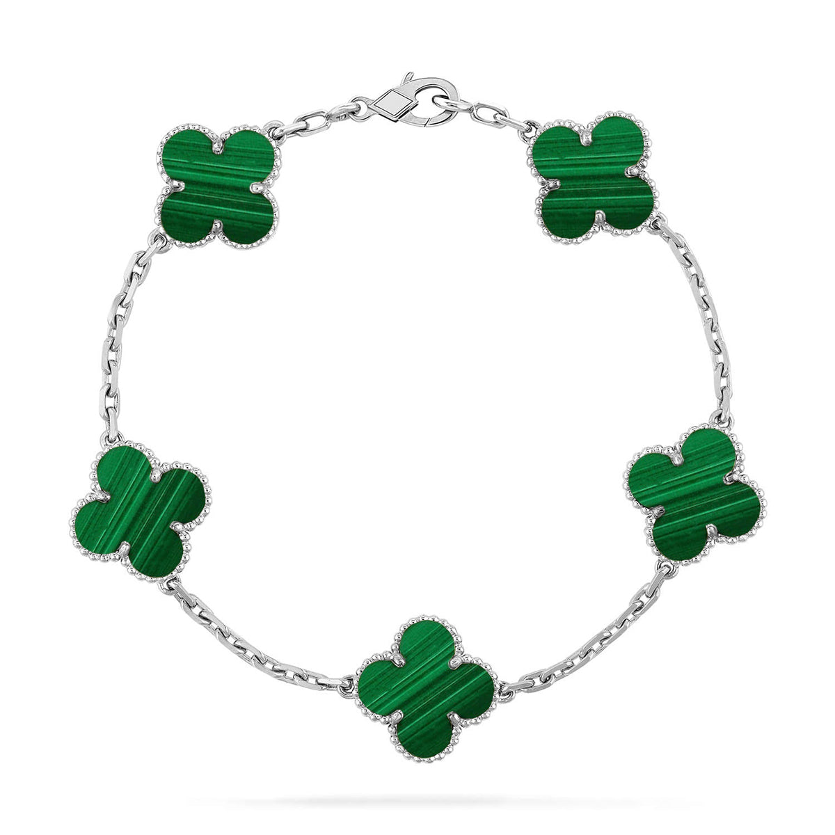 [Ornora Jewelry] CLOVER 5 MOTIF MALACHITE BRACELET COLLECTION