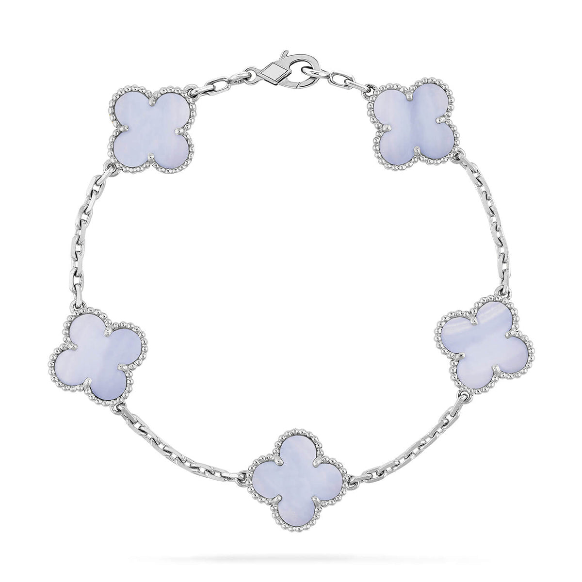 [Ornora Jewelry] CLOVER 5 MOTIF PURPLE CHALCEDONY BRACELET COLLECTION
