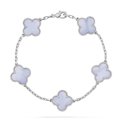 [Ornora Jewelry] CLOVER 5 MOTIF PURPLE CHALCEDONY BRACELET COLLECTION