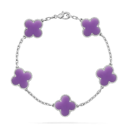 [Ornora Jewelry]CLOVER 5 MOTIF LIGHT PURPLE BRACELET COLLECTION