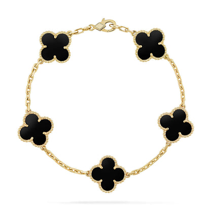 [Ornora Jewelry] CLOVER 5 MOTIF ONYXS BRACELET COLLECTION