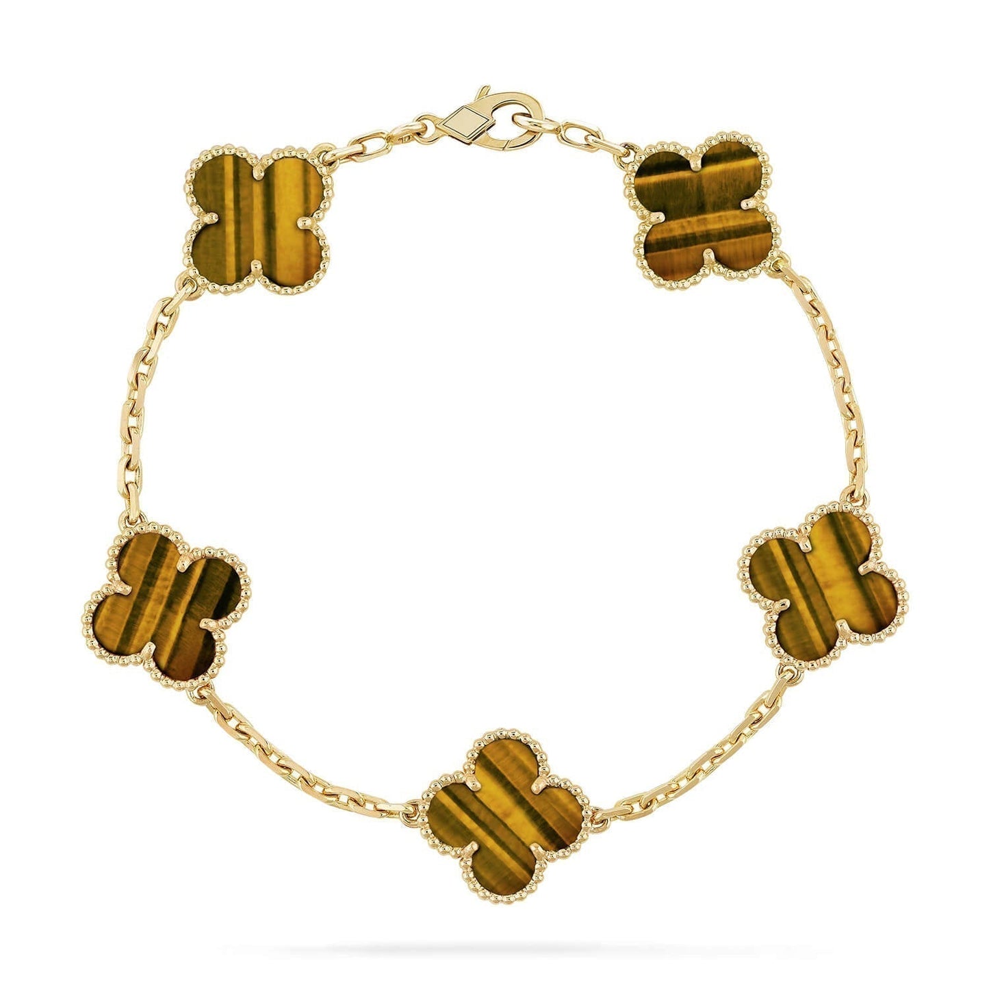 [Ornora Jewelry] CLOVER 5 MOTIFS TIGER EYE BRACELET COLLECTION