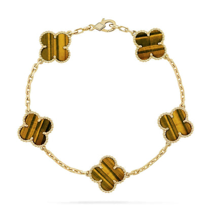 [Ornora Jewelry] CLOVER 5 MOTIFS TIGER EYE BRACELET COLLECTION