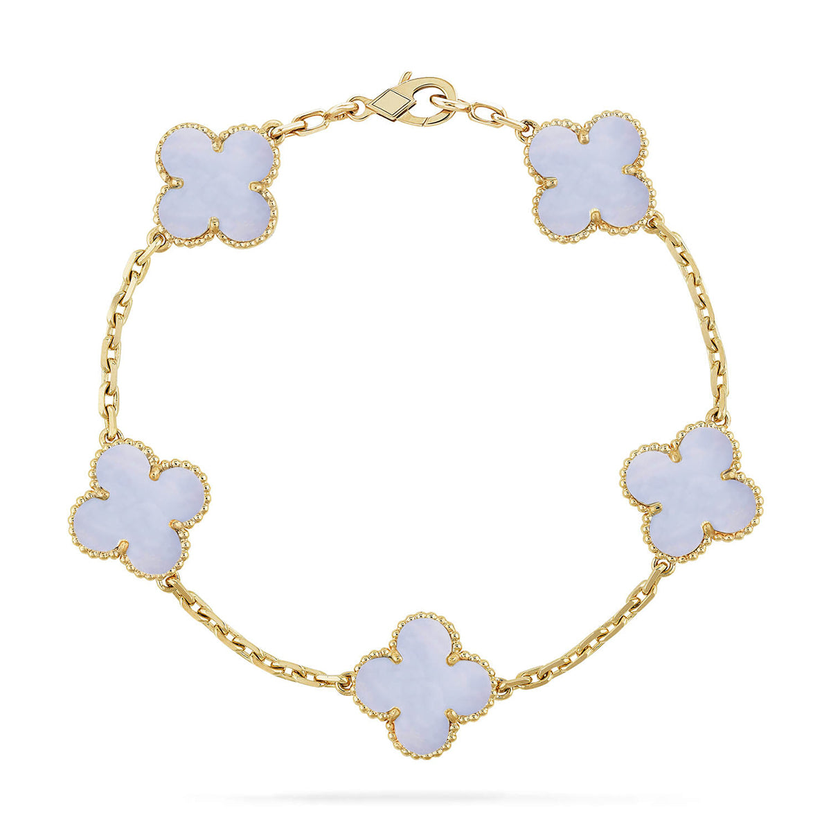 [Ornora Jewelry] CLOVER 5 MOTIF PURPLE CHALCEDONY BRACELET COLLECTION