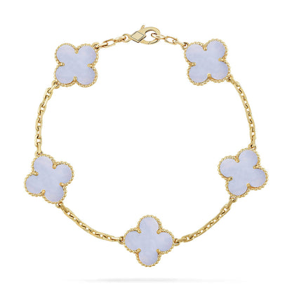 [Ornora Jewelry] CLOVER 5 MOTIF PURPLE CHALCEDONY BRACELET COLLECTION