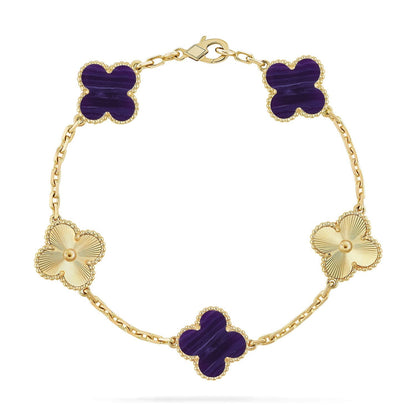 [Ornora Jewelry]CLOVER 5 MOTIF PURPLE STRIPES BRACELET COLLECTION