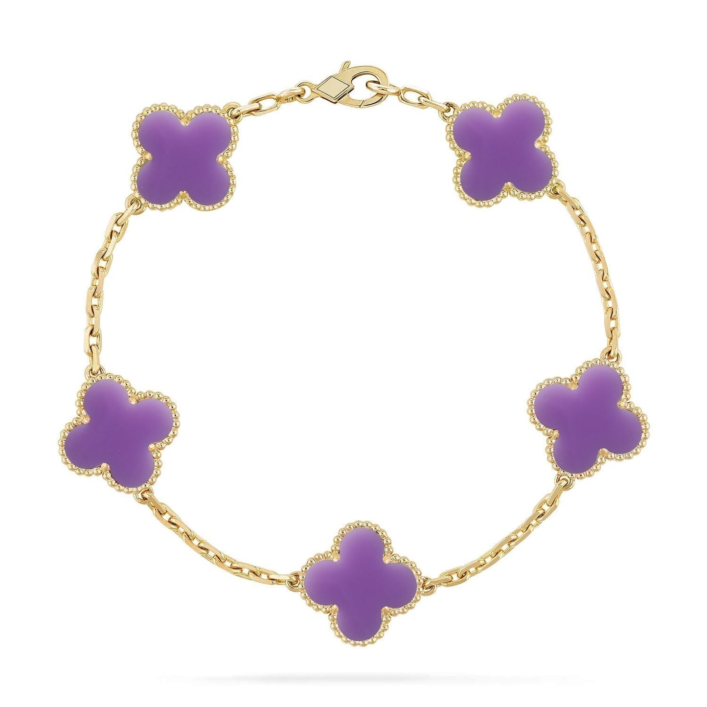 [Ornora Jewelry]CLOVER 5 MOTIF LIGHT PURPLE BRACELET COLLECTION