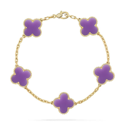[Ornora Jewelry]CLOVER 5 MOTIF LIGHT PURPLE BRACELET COLLECTION