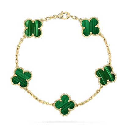 [Ornora Jewelry] CLOVER 5 MOTIF MALACHITE BRACELET COLLECTION