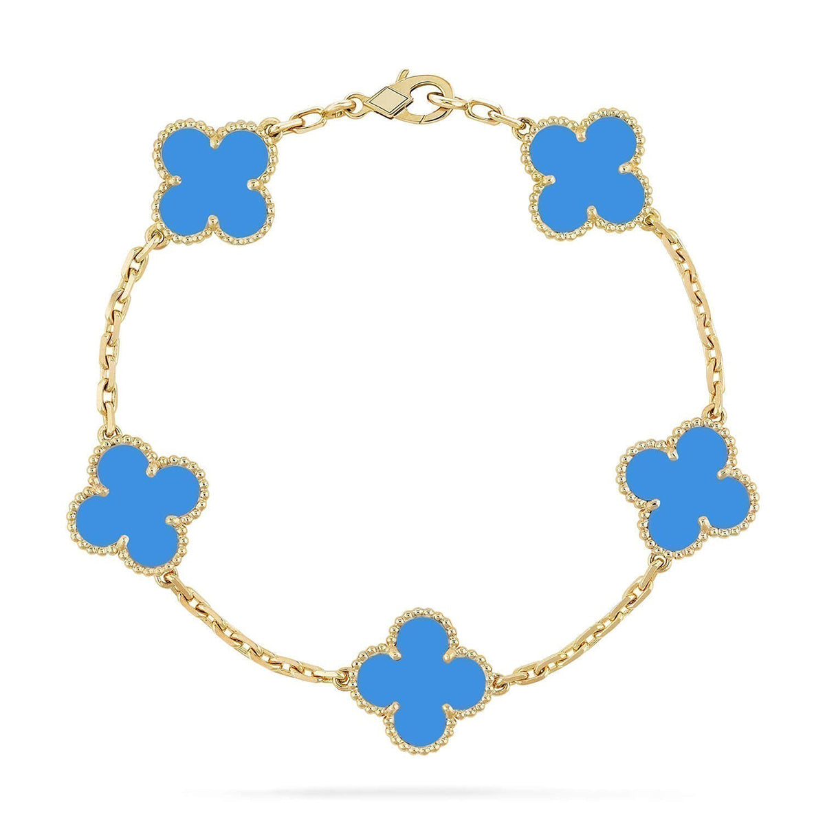 [Ornora Jewelry] CLOVER 5 MOTIF BLUE AGATE BRACELET COLLECTION
