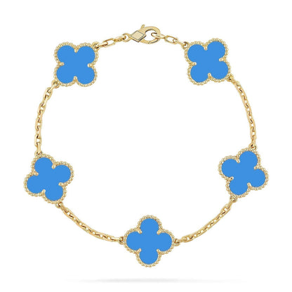 [Ornora Jewelry] CLOVER 5 MOTIF BLUE AGATE BRACELET COLLECTION