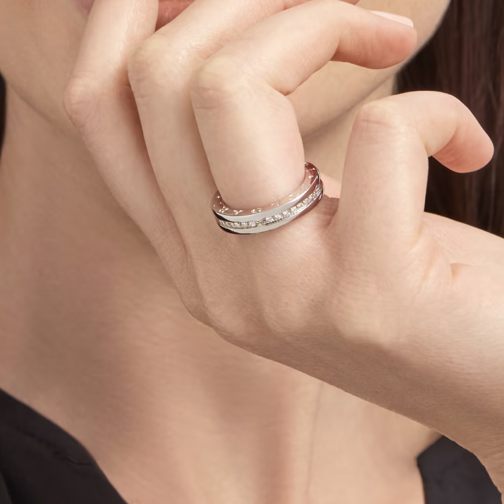 [Ornora Jewelry]ZERO 1 ONE-BAND PAVED DIAMONDS ON THE SPIRAL RING
