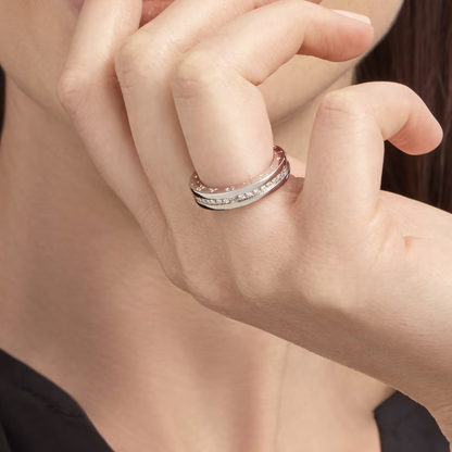 [Ornora Jewelry]ZERO 1 ONE-BAND PAVED DIAMONDS ON THE SPIRAL RING
