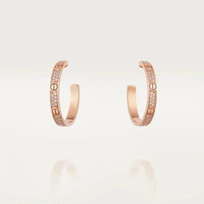 [Ornora Jewelry]LOVE EARRINGS 3.6MM DIAMOND PAVED