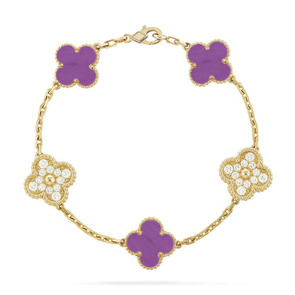 [Ornora Jewelry] CLOVER 5 MOTIF VIOLET BRACELET COLLECTION