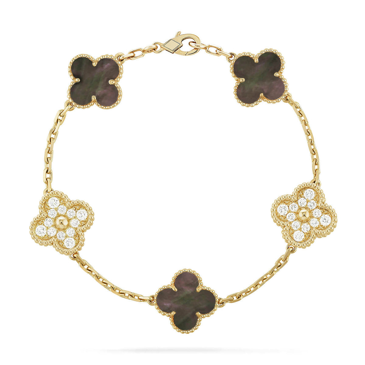 [Ornora Jewelry] CLOVER 5 MOTIF GRAY MOP BRACELET COLLECTION