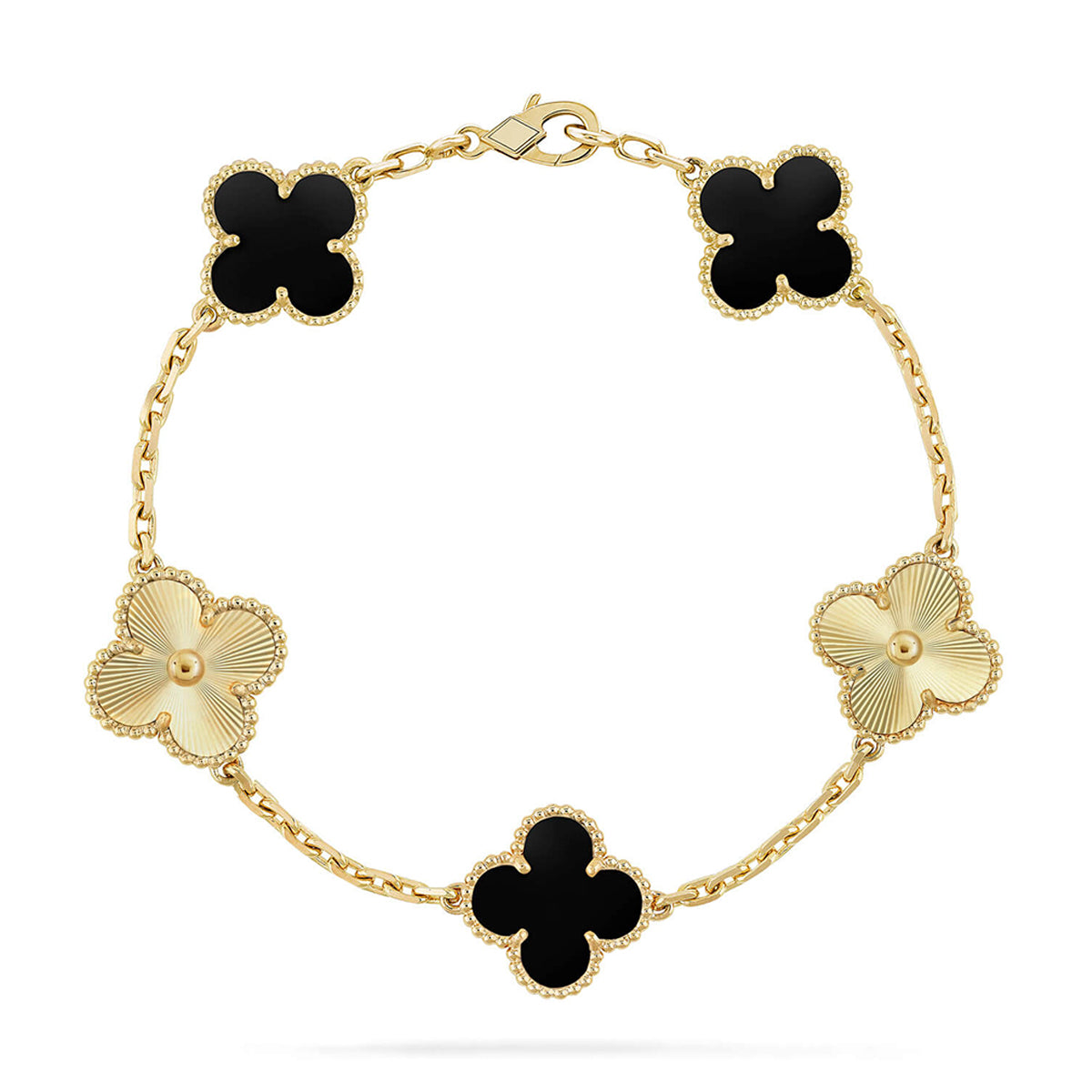 [Ornora Jewelry] CLOVER 5 MOTIF ONYXS BRACELET COLLECTION