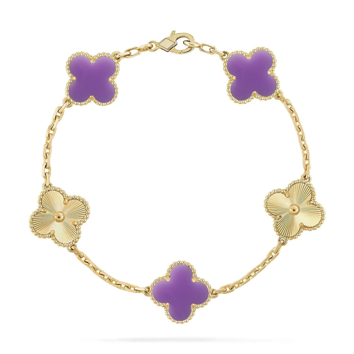 [Ornora Jewelry]CLOVER 5 MOTIF LIGHT PURPLE BRACELET COLLECTION