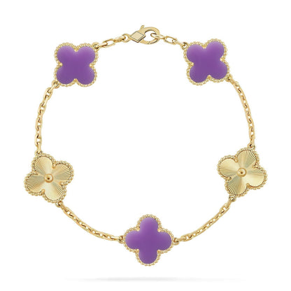 [Ornora Jewelry]CLOVER 5 MOTIF LIGHT PURPLE BRACELET COLLECTION