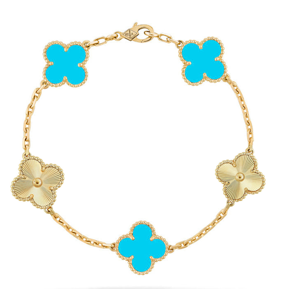 [Ornora Jewelry] CLOVER 5 MOTIF TURQUOISE BRACELET COLLECTION
