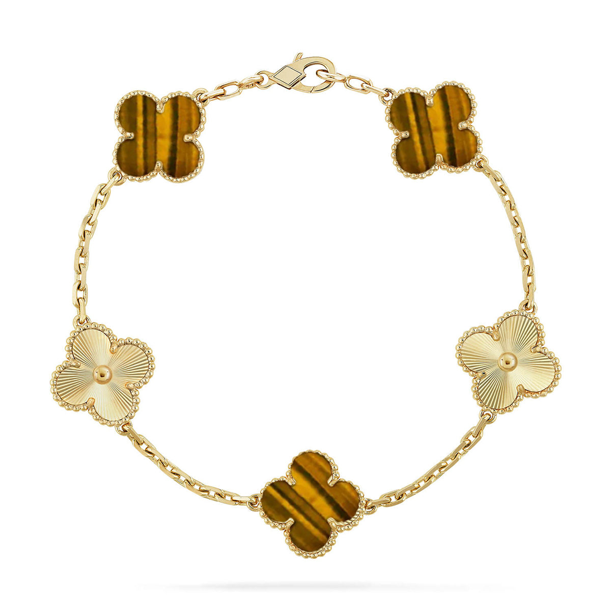 [Ornora Jewelry] CLOVER 5 MOTIFS TIGER EYE BRACELET COLLECTION