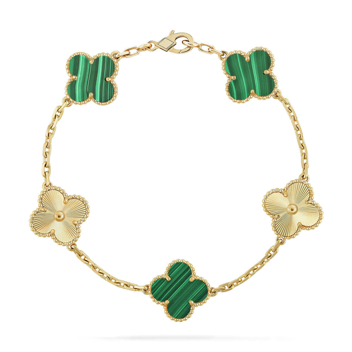 [Ornora Jewelry] CLOVER 5 MOTIF MALACHITE BRACELET COLLECTION