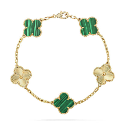 [Ornora Jewelry] CLOVER 5 MOTIF MALACHITE BRACELET COLLECTION