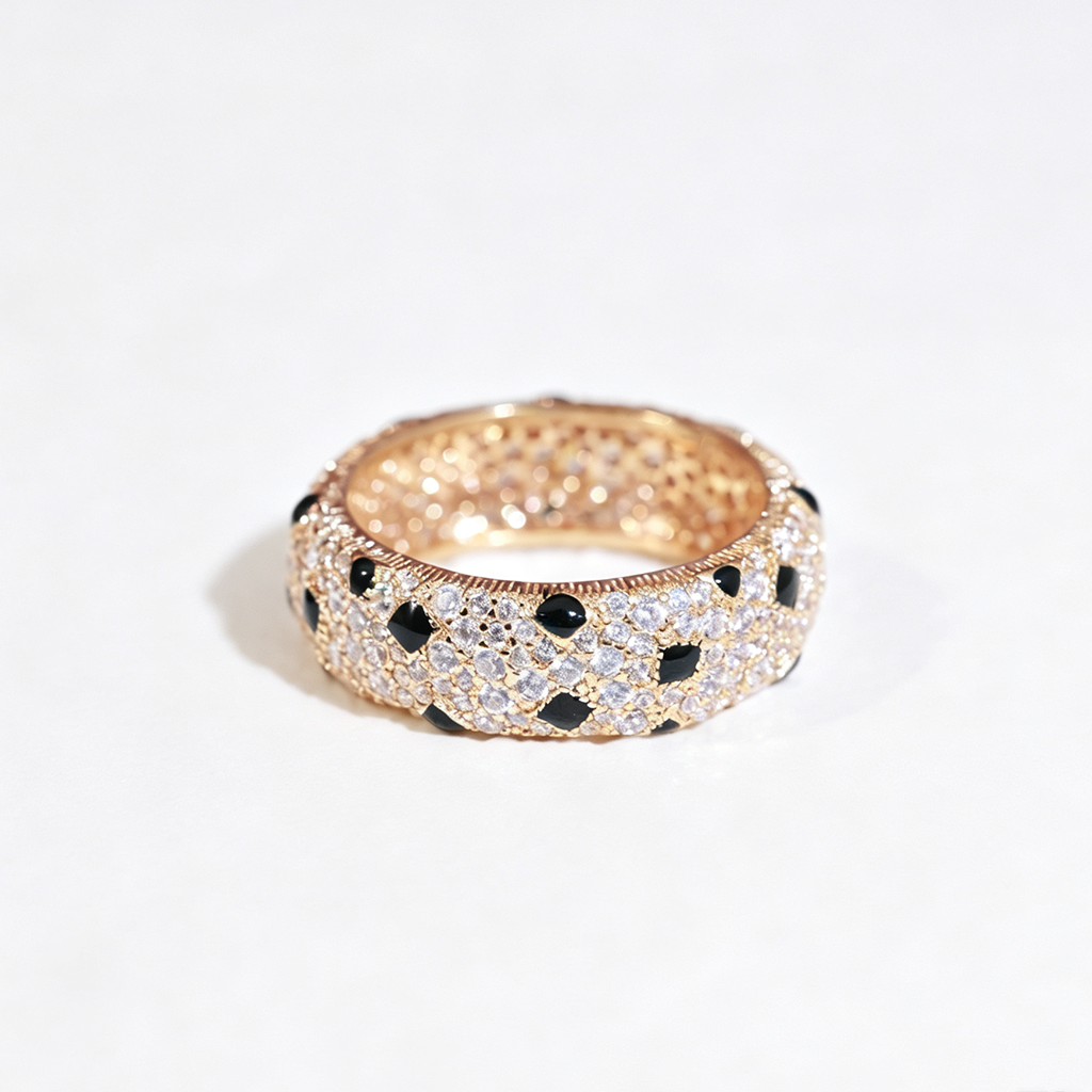 [Ornora Jewelry]PANTHERE SPOTTED FULL DIAMOND RING