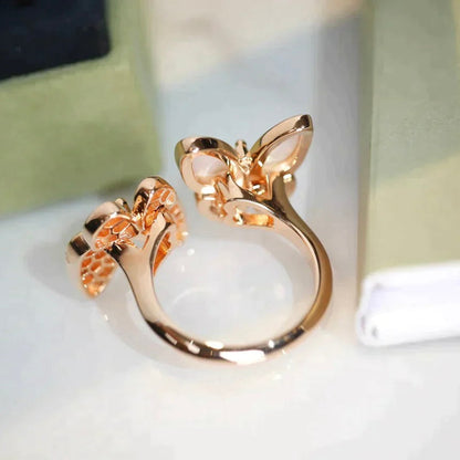 [Ornora Jewelry]TWIN BUTTERFLY DIAMOND MOP RING