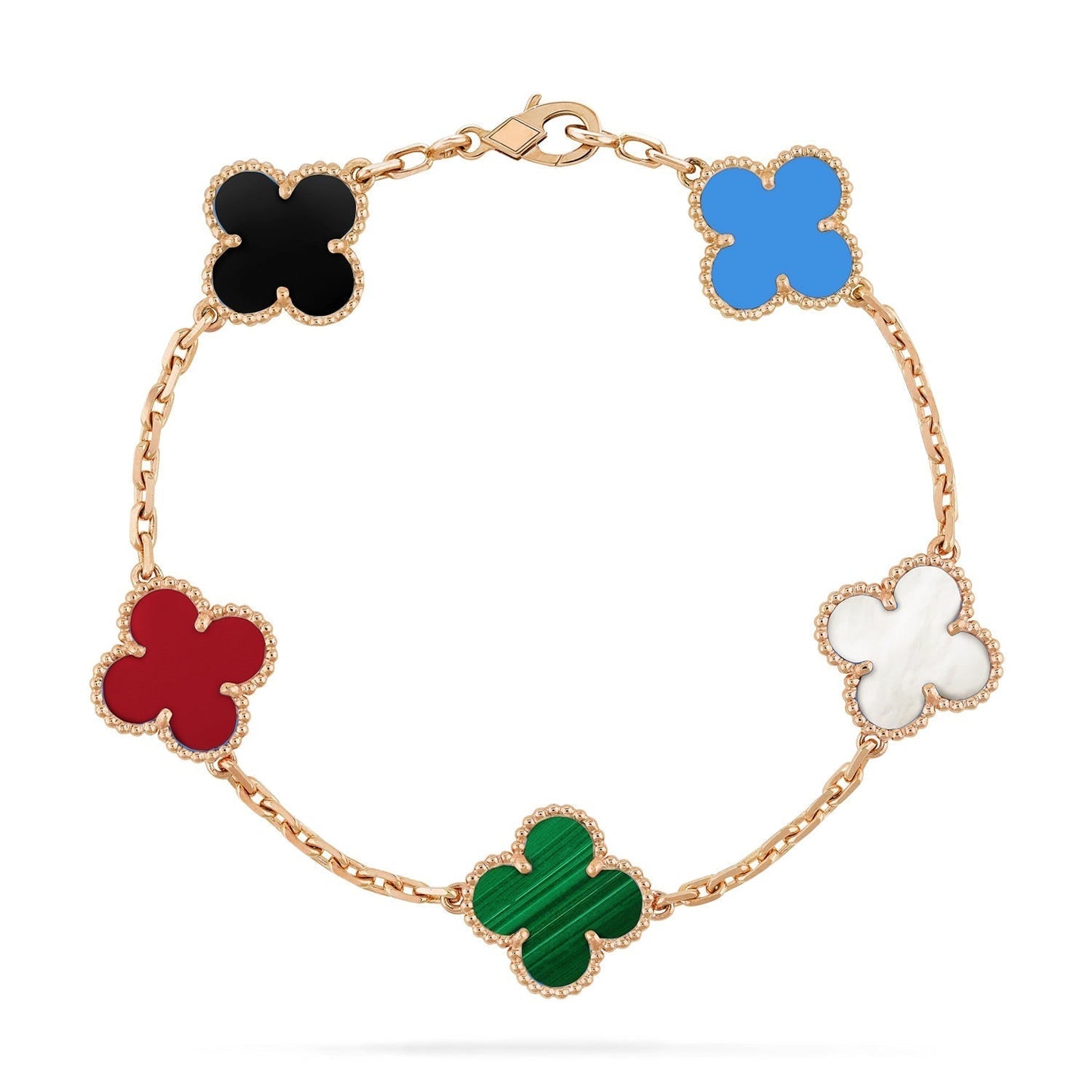 [Ornora Jewelry]CLOVER 5 MOTIFS MULTICOLOR BRACELET
