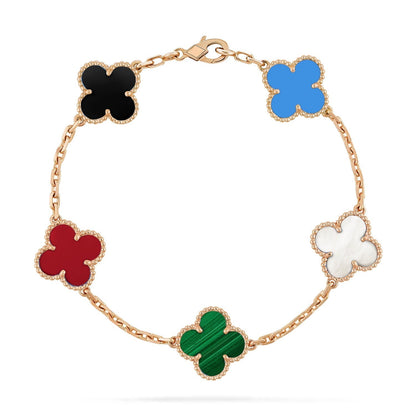 [Ornora Jewelry]CLOVER 5 MOTIFS MULTICOLOR BRACELET