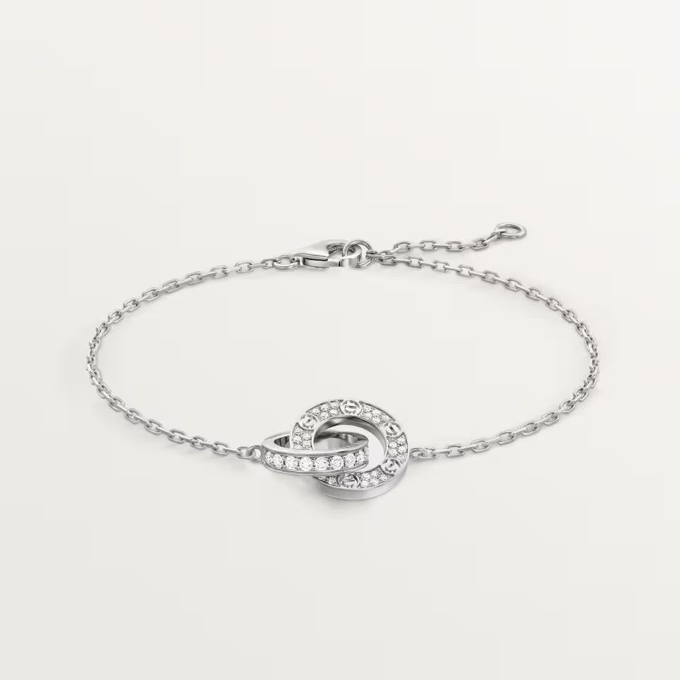 [Ornora Jewelry]LOVE DOUBLE RING FULL DIAMOND BRACELET