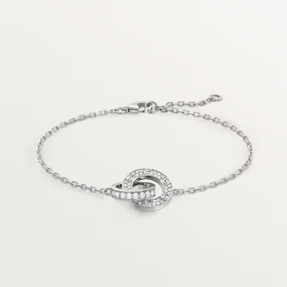 [Ornora Jewelry]LOVE DOUBLE RING FULL DIAMOND BRACELET