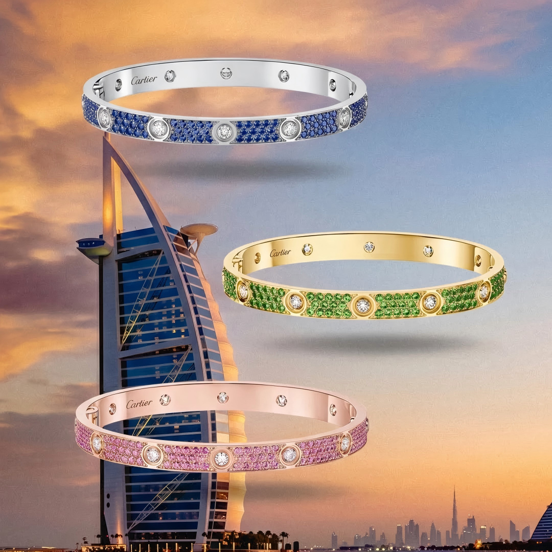 [Ornora Jewelry]2026 PAVE GEMSTONE LOVE BRACELET 6.1MM 10 DIAMONDS