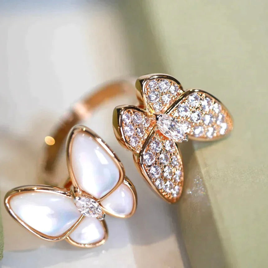 [Ornora Jewelry]TWIN BUTTERFLY DIAMOND MOP RING